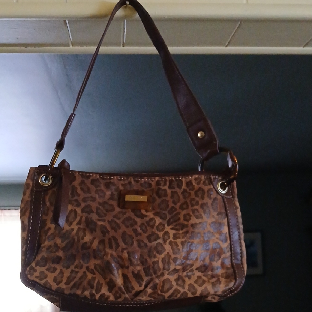 Relic Leopard Print Brown Shoulder Bag